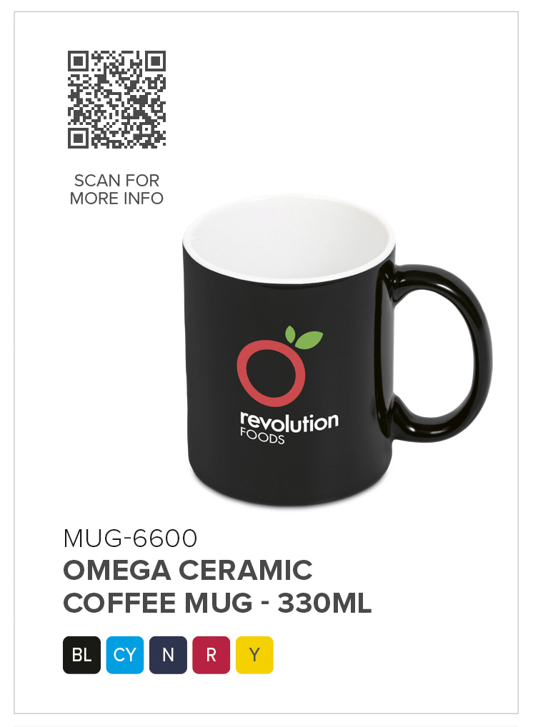 MUG-6600 - Omega Ceramic Coffee Mug - 330ml - Catalogue Image